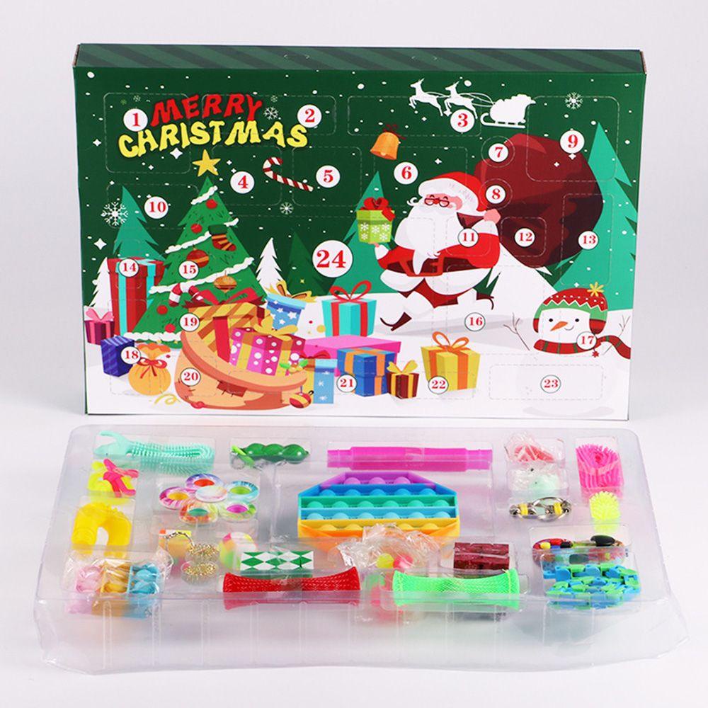 Set 1 / 25 Đồ Chơi Fidget Spinner An Toàn Không Độc Hại Trang Trí Giáng Sinh Có Lịch Đếm Ngược 24 Ngày
