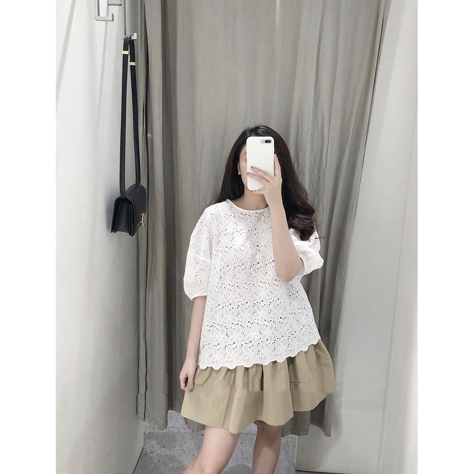 Áo thô ren hoa cúc---