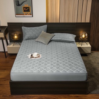 Sét ga gối lụa sateen trần chữ h cao cấp - màu ghi