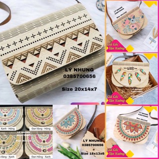 TÚI GỖ TÚI VINTAGE TÚI BOHO handmade