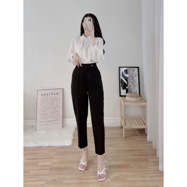 Áo sơ mi nữ chấm bi von lót mềm mát