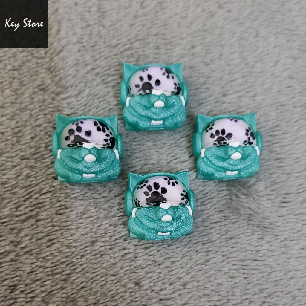 Nút bàn phím cơ artisan keycap sirius màu xanh hexagon