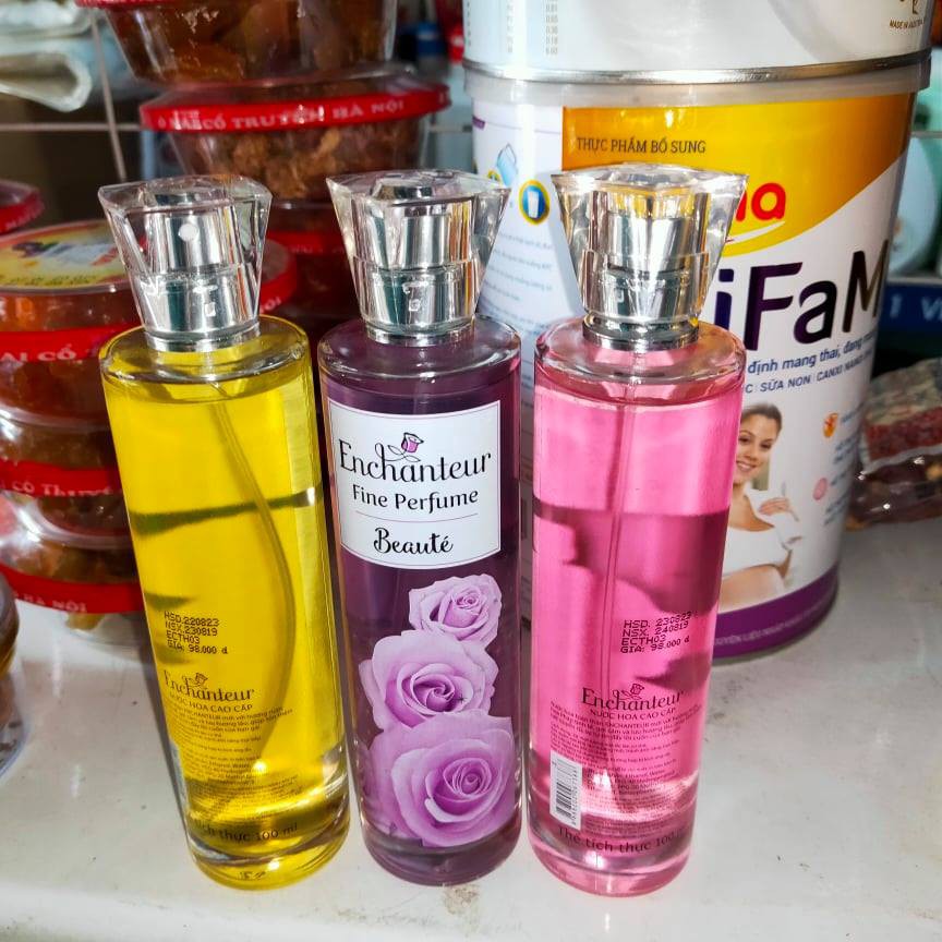 Nước hoa Enchanteur Fine Perfume 3 màu vàng - tím - hồng 100ml | BigBuy360 - bigbuy360.vn