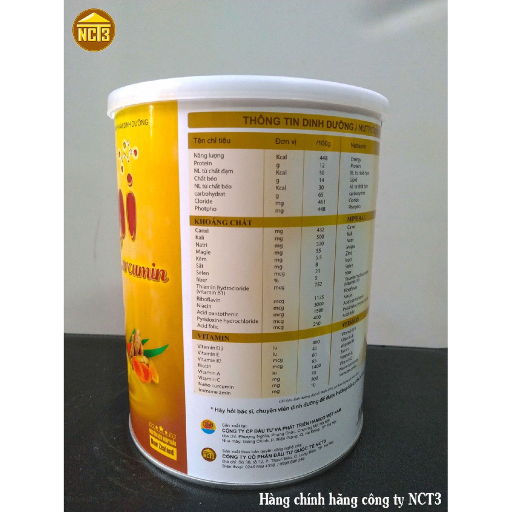 Sữa Nghệ DUMI CURCUMIN NANO ( 900g ) (Hàng chính hãng công ty NCT3 )