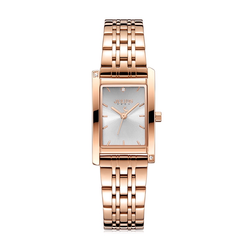Julius / julius Đồng Hồ quartz Mặt Vuông Nhỏ Đính Đá zircon Chống Thấm Nước ja-1257