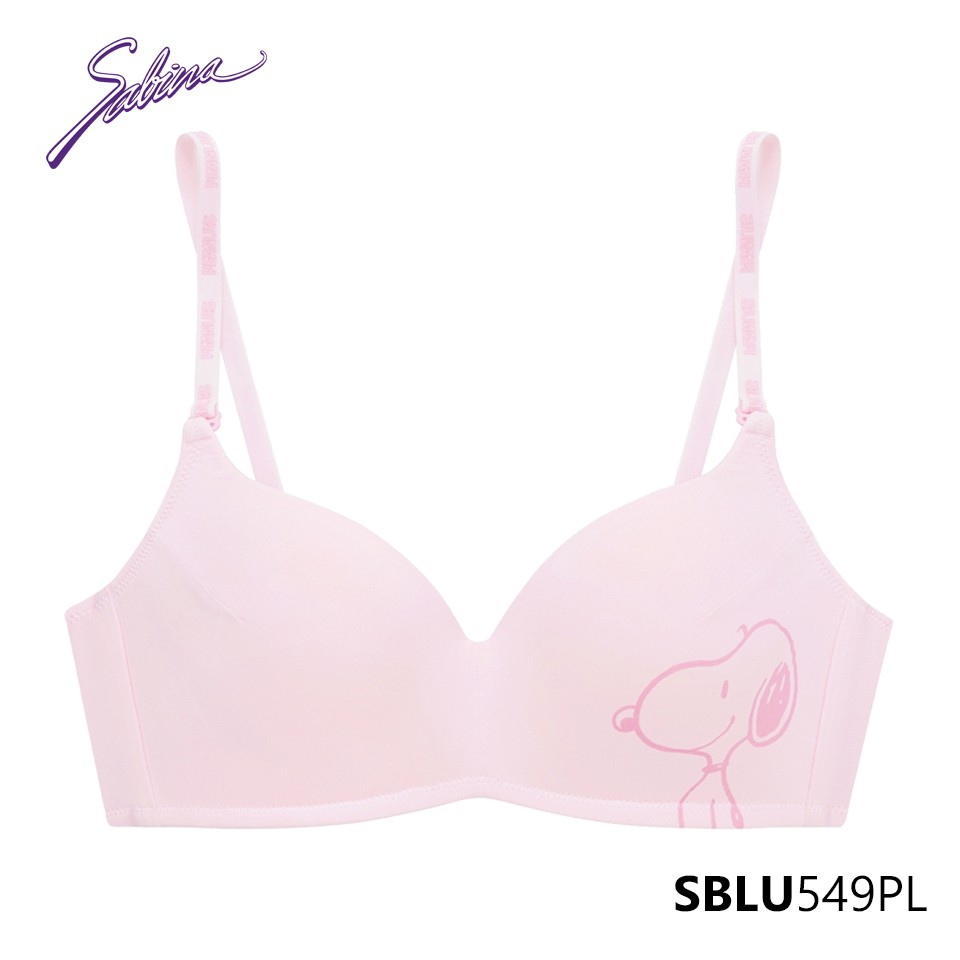 Combo Áo Lót Mút Mỏng Không Gọng Và Quần Đồng Bộ Màu Hồng Phối Hoa Tiết Snoopy Collection By Sabina SBLU549PL+SULU549PL | BigBuy360 - bigbuy360.vn
