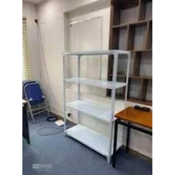 Kệ sắt v lỗ đa năng 4 tầng mau trắng dài 1m x rộng 0,4m x cao 1,5m màu trắng