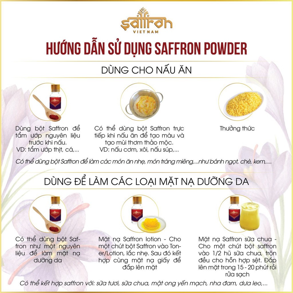 Bột Nhụy Hoa Nghệ Tây Saffron Việt Nam 1Gr