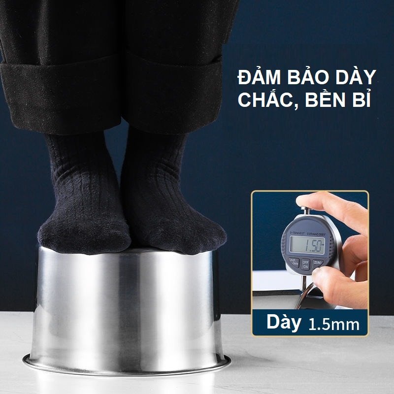 Thố Inox Có Nắp Đậy Đa Năng, Tiện Lợi Dùng Đựng Gia Vị, Ướp Thức Ăn, Đun Nấu Được Trên Bếp Từ
