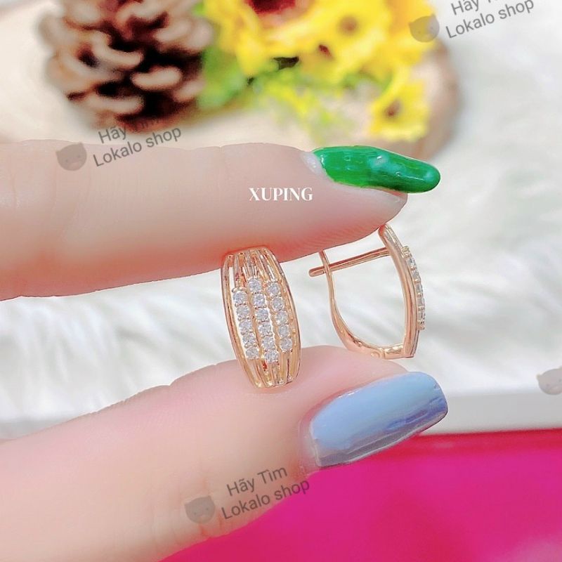 Bông Tai Nữ Xuping Mạ Vàng 18k Cực Bền 07178.22- Bảo Hành 3 Tháng - Lokalo Shop - Người Đeo Đơn Giản Tự Nhiên Sang Trọng