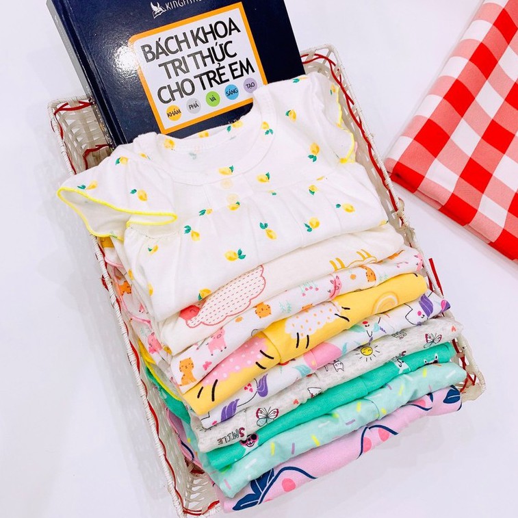 Bộ bánh bèo bé gái áo cánh tiên cúc ngực chất cotton xuất dư hai chiều size 7 -20kg (9 màu)