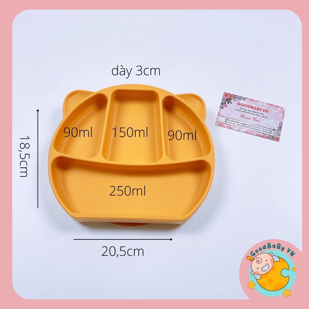 Khay ăn dặm silicon mềm chống đổ cho bé Goodbabyvn