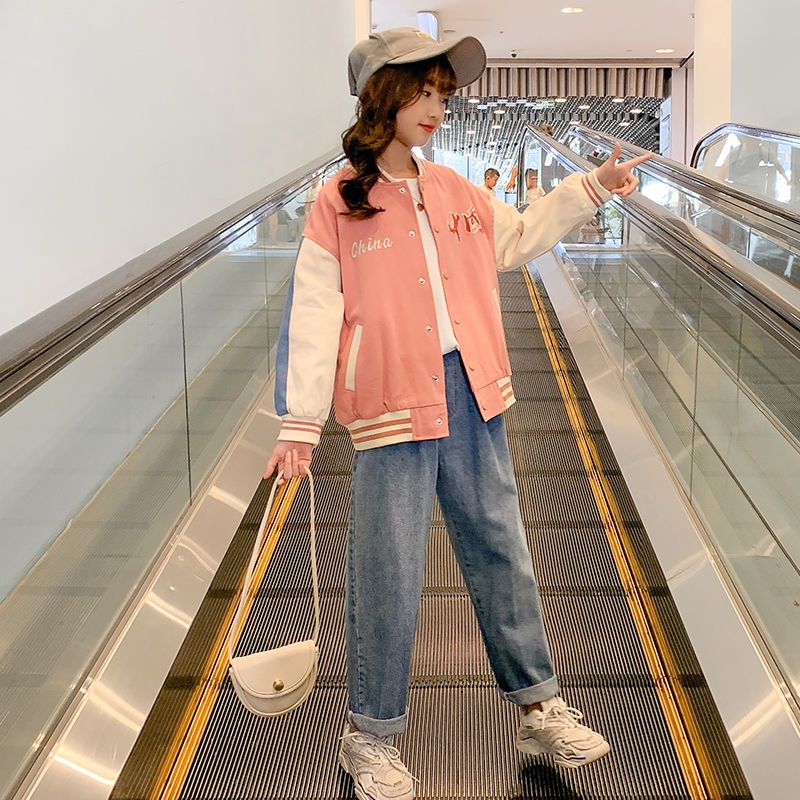 Áo khoác bóng chày dễ thương phong cách Phương Tây thời trang xuân thu cho bé gái