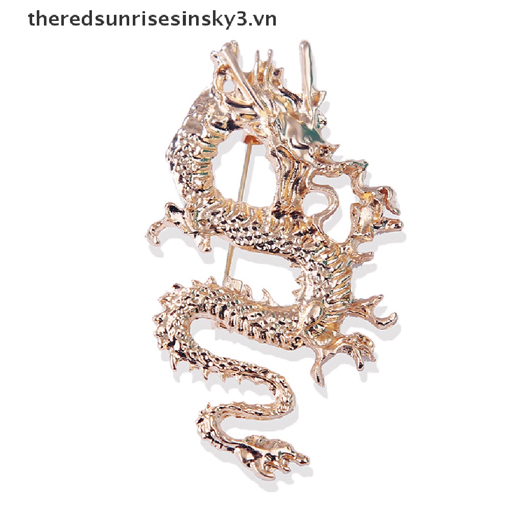 Ghim Cài Áo Hình Rồng Bay Tráng Men Unisex