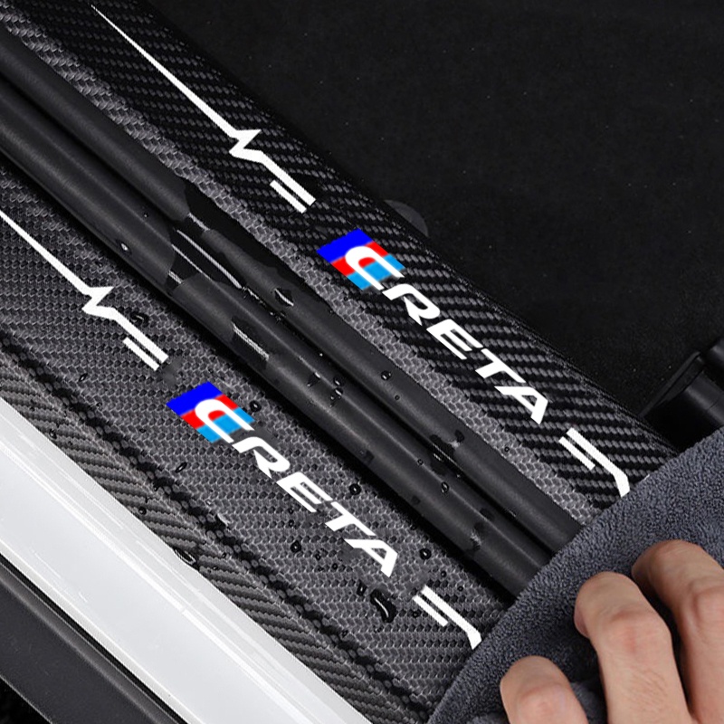 Đề Can Sợi Carbon Dán Bảo Vệ Cốp Xe Hơi Hyundai Creta Sonata Kicks Reina