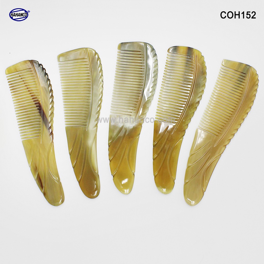 Lược sừng xuất Nhật - COH152 (Size: M - 16,5cm) Lược đuôi thon nhỏ gọn - Horn Comb of HAHANCO - Chăm sóc tóc