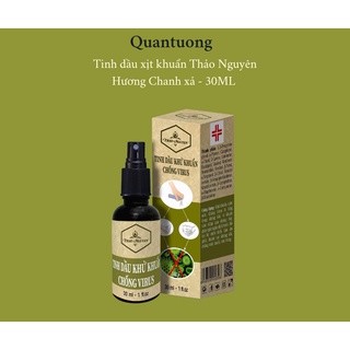 ( Chai mini 30ML) Tinh dầu xịt khuẩn nhà cửa, nước rửa tay khô hương chanh xả (Tinh dầu Thảo Nguyên)