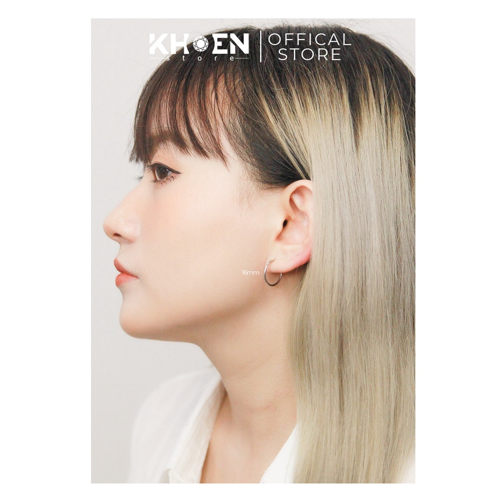 (1 Chiếc) Khuyên tai Tròn nút bật  Slim hoop earring - Khoen Store