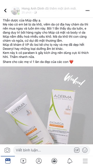 KEM DƯỠNG CHÀM - NẺ SIÊU TỐT ADERMA EXOMEGA CREAM 200ML