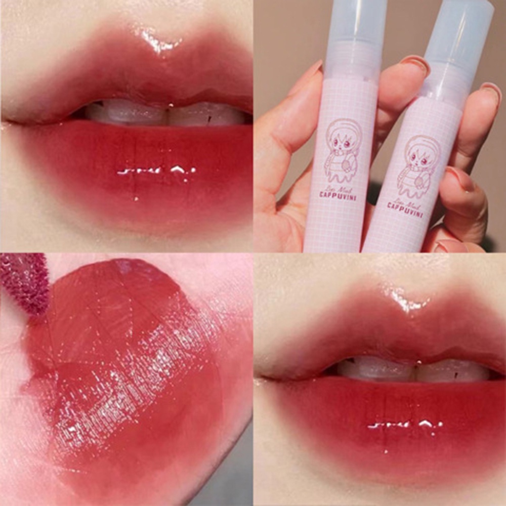 [Hàng mới về] Son môi dưỡng ẩm hiệu ứng gương thiết kế vỏ họa tiết cô bé nhỏ đáng yêu | BigBuy360 - bigbuy360.vn