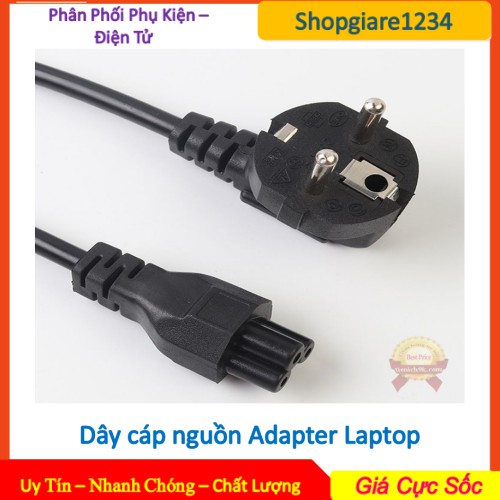 Dây nguồn laptop dành cho adapter, Dây Sạc laptop 3 chấu loại 15k