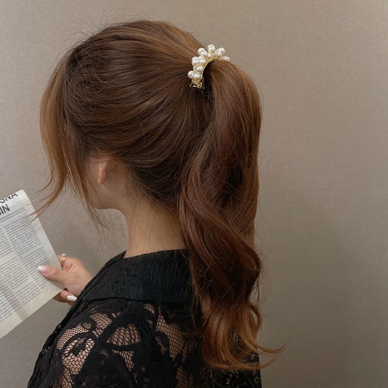 Kẹp tóc đuôi ngựa ngọc trai Hàn Quốc Phụ kiện tóc thời trang thanh lịch
