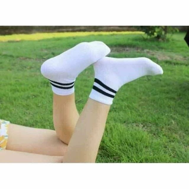 Tất nữ cổ ngắn thể thao kẻ sọc thời trang cao cấp UNISEX cute hàn quốc TATNU01
