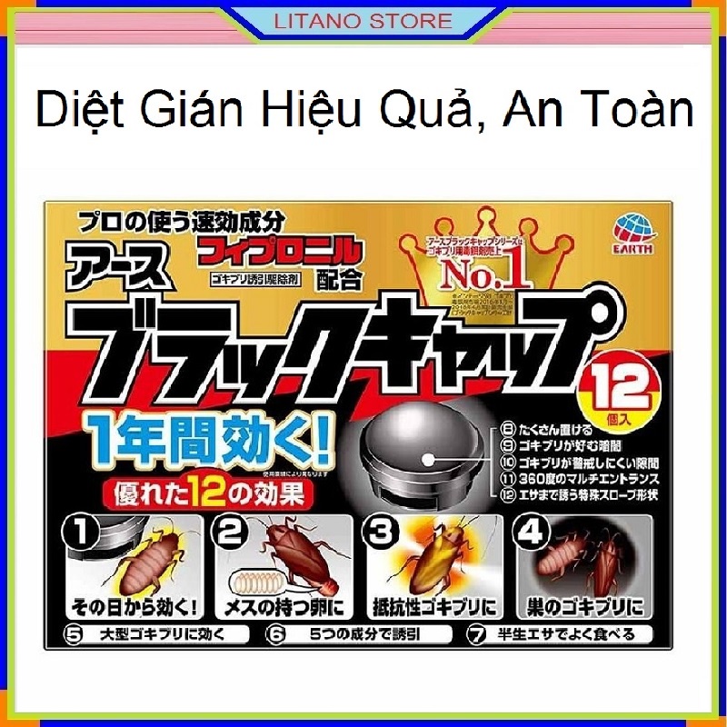 Thuốc Diệt Gián Nhật Bản Hộp 12 Viên An Toàn Hiệu Quả
