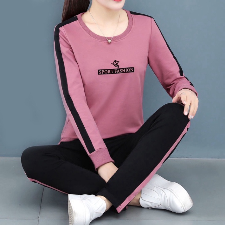 Bộ đồ thu đông nữ mặc nhà dài tay - Bộ thể thao cao cấp chất xneo KEMBOUTIFULL - K82
