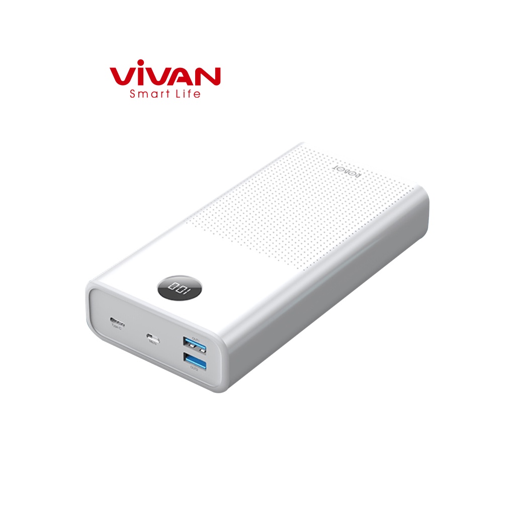 Pin Sạc Dự Phòng 30000mAh VIVAN RT30 - Sạc Nhanh PD/QC 3.0 - Công Suất 22.5W 5A - 2 Input &amp; 3 Output