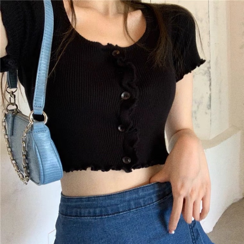 [Mã FAMARAL1 giảm 10K đơn 50K] ÁO CROPTOP THUN GÂN