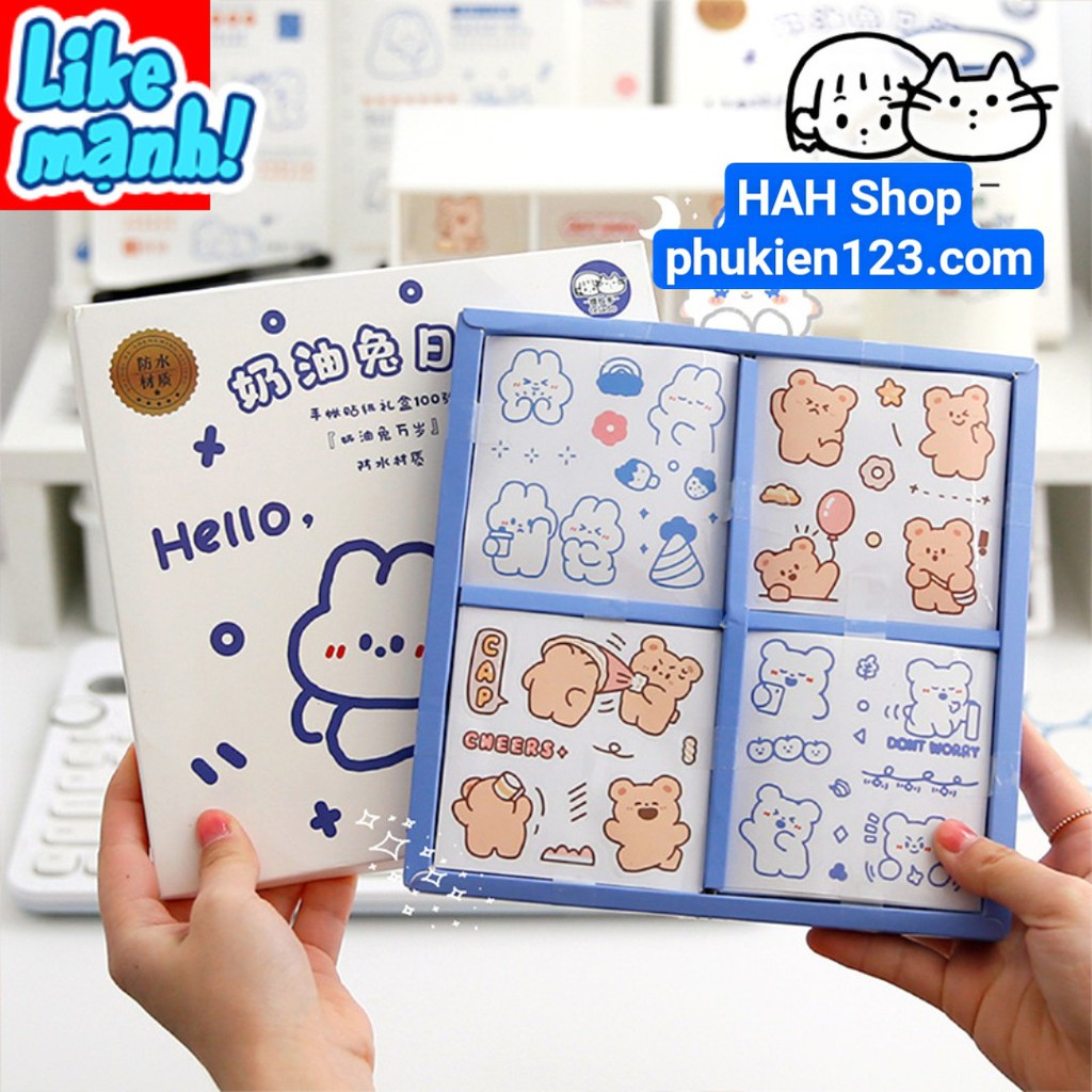 combo từ 10 đến 50 miếng dán sticker trang trí họa tiết, hình trang trí sách, vở, bút cho học sinh