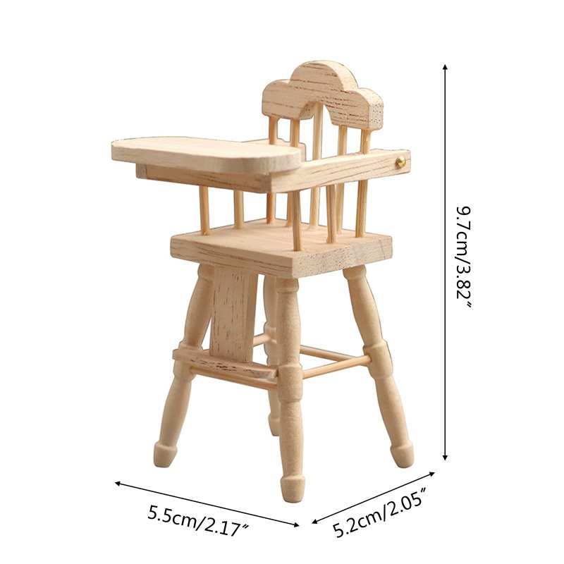 Mô Hình Ghế Cao Bằng Gỗ Sồi Tự Nhiên Dành Cho Búp Bê