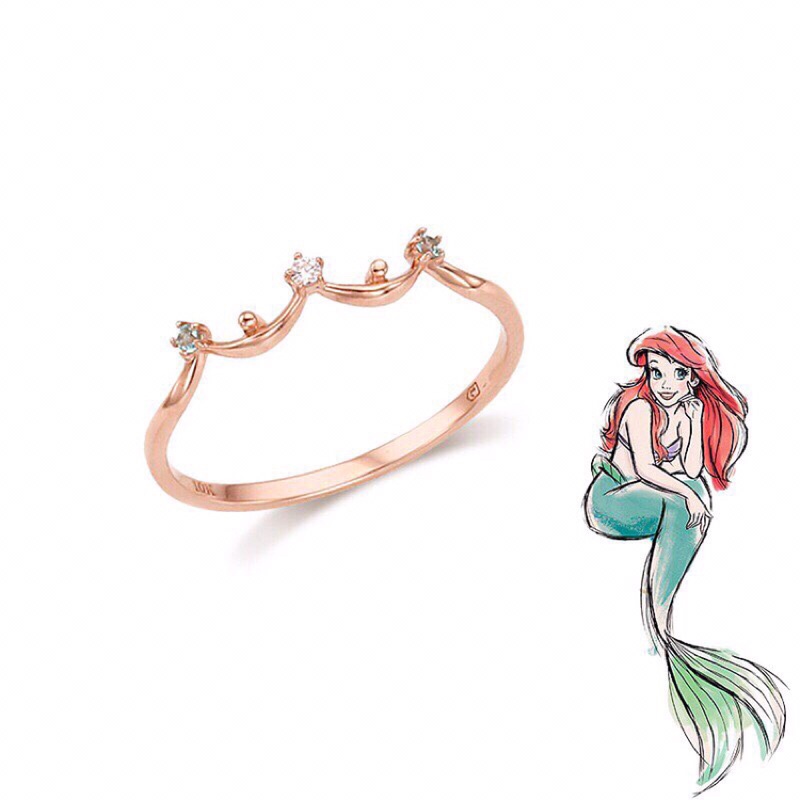 Nhẫn Ariel vương miệng nhỏ đính đá hạt nhỏ