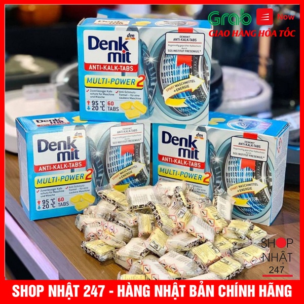 Hộp 60 viên tẩy vệ sinh lồng máy giặt Denkmit nội địa Đức