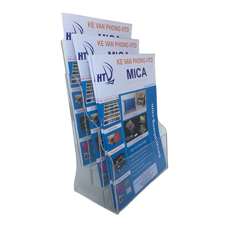 Kệ Để Giấy A4 có 3 tầng đứng mica cao cấp