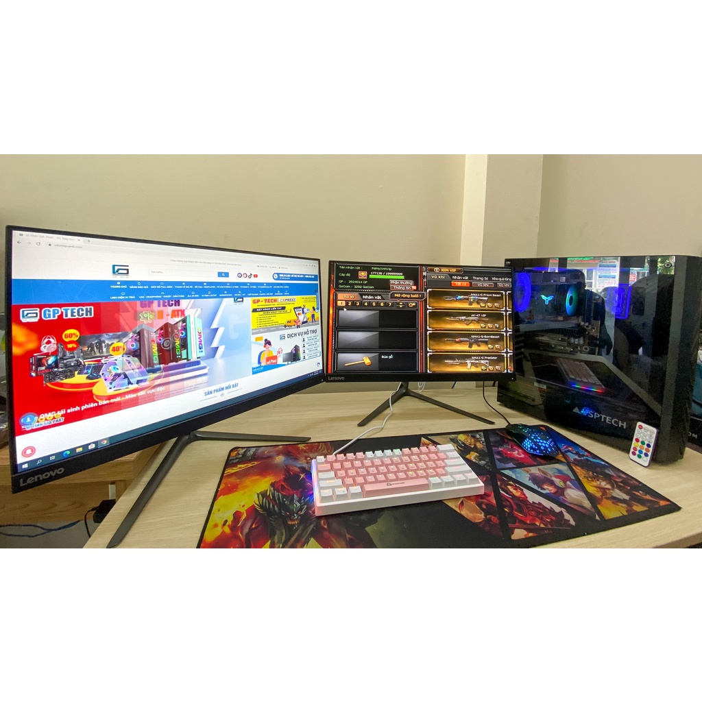 PC Chiến Full Game Online KA300 Summer Core i5 Gen6 kèm màn hình 24inch Leovno Full HD chuẩn IPS