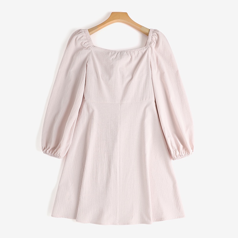 Đầm mini ZANZEA cổ vuông rộng khoét sâu dài tay