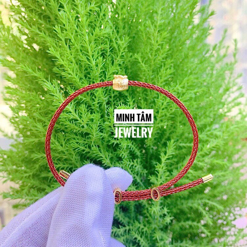 Charm túi tiền Au 24 kara Vòng tay may mắn túi tiền 24k