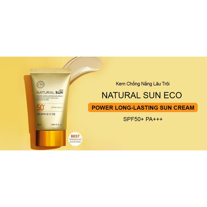 Kem Chống Nắng Lâu Trôi Natural Sun Eco Power Long - Lasting Sun Cream  SPF50+ PA+++ 50ml