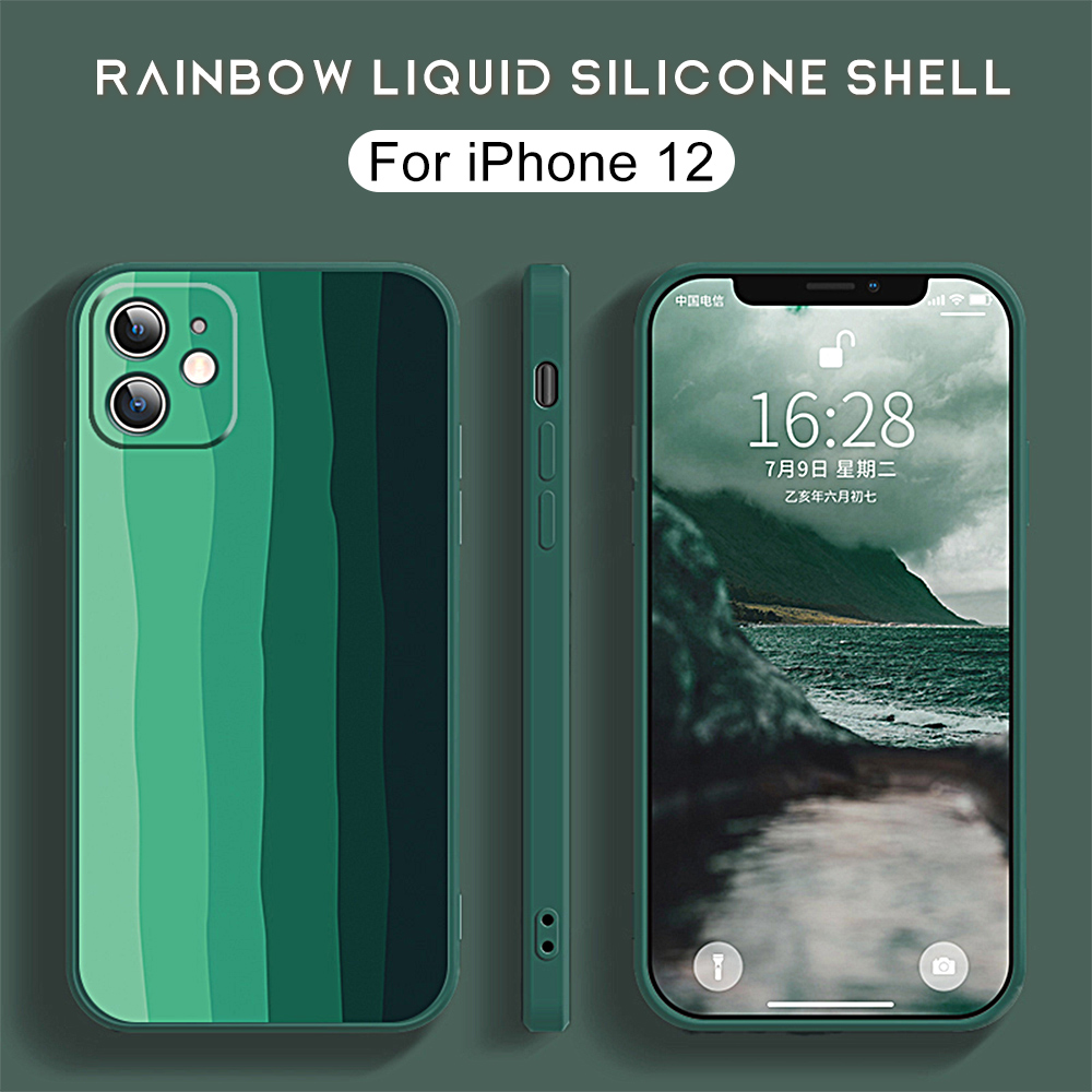 Ốp Lưng Silicone Mềm Màu Cầu Vồng Cho Iphone 11 / 11 Pro / 11 Pro Max / 12 / 12 Mini / 12 Pro / 12 Pro Max | BigBuy360 - bigbuy360.vn