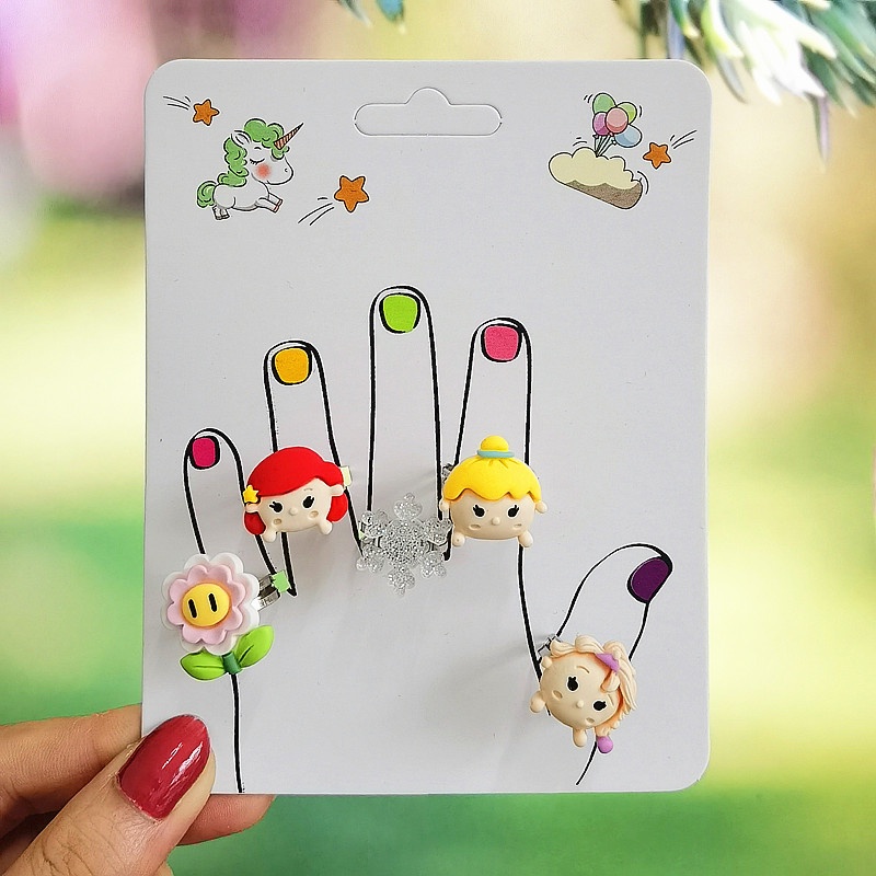 Set 5 Nhẫn Hoạt Hình Nàng Tiên Cá Cho Bé Gái