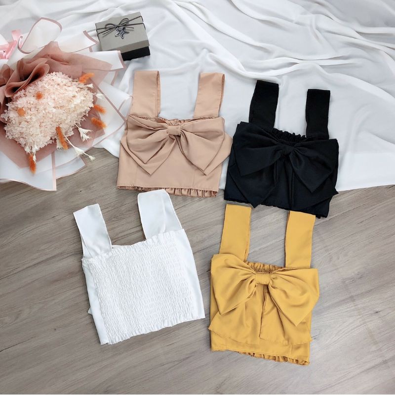 Sĩ- áo 2 dây bản lớn nhún lưng nơ ngực to