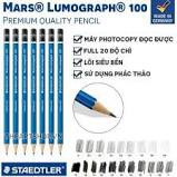 Bút chì xanh cao cấp Staedtler Mars Lumograph 100 (9H,8H,7H,6H,5H,4H,3H,2H,H,F,HB,B,2B,3B,4B,5B,6B,7B,8B,9B,10B,11B,