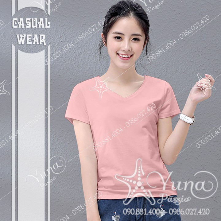 Áo Thun Thái Cổ Tim Cao Cấp [ ÁO COTTON THÁI NỮ ĐẸP ] - size 38 - 62kg