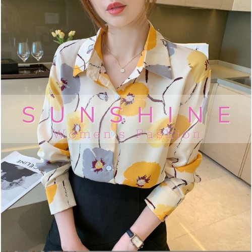 Áo sơ mi nữ dài tay công sở, văn phòng, đi chơi vải voan chất cực mát và nhẹ Sunshine S01