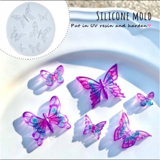 Khuôn silicone trong dẻo đổ trang sức resin ,chocolate, trang trí bánh hình bướm
