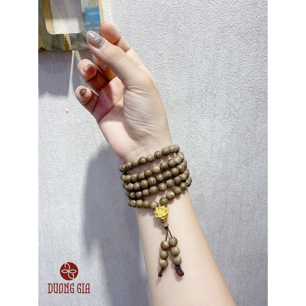 Vòng Tốc Banh 108 Mix Charm mạ vàng 18k hoa sen, hoa hồng,ty hưu,cá chép - Dương Gia kỵ tà hút lộc, 