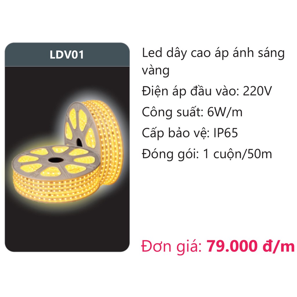 Dây đèn led 5050 Duhal 1 hàng cuộn 50m kèm nguồn