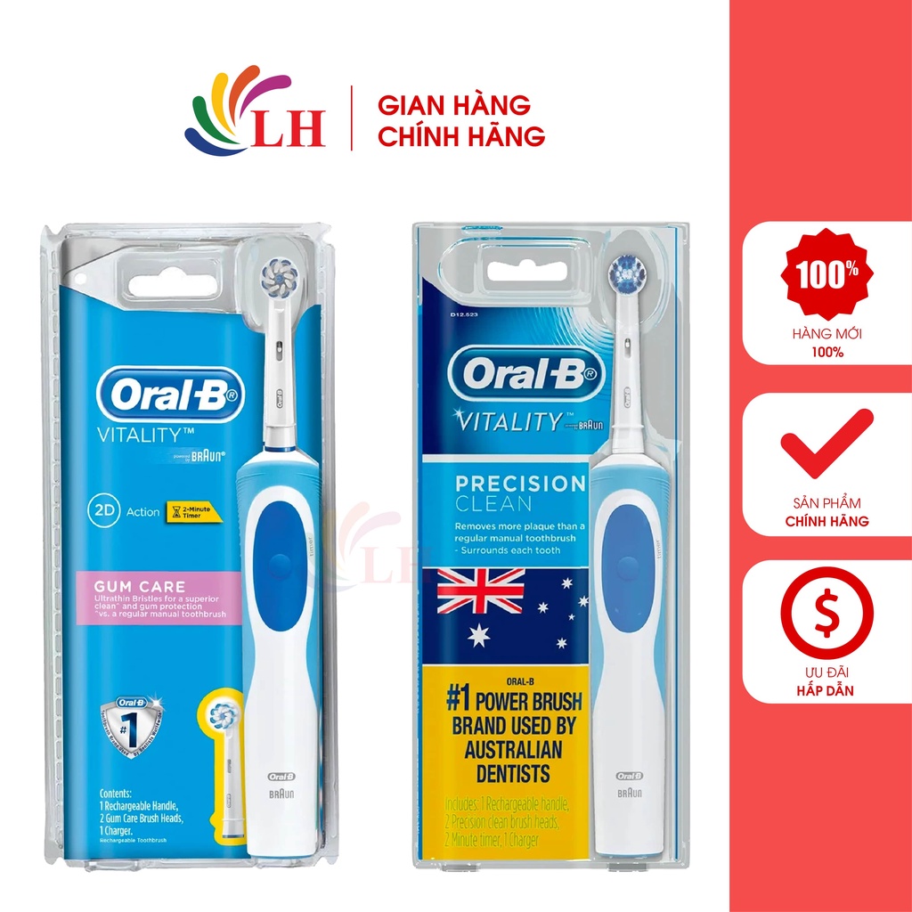 Bàn chải điện Oral-B Vitality (2 đầu bàn chải) - Hàng nhập khẩu
